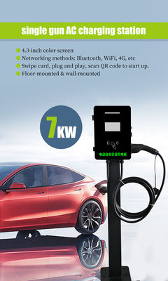 Caricabatterie per veicoli elettrici portatili commerciali con cavo di ricarica di 5 m e potenza di uscita di 7 kW